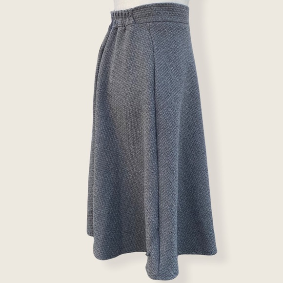 NWT Oak + Fort Women’s A-Line Dark Gray Waffle Knit Midi Skirt XS - Picture 10 of 15